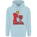 I Love Basketball Childrens Kids Hoodie Light Blue