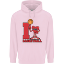 I Love Basketball Childrens Kids Hoodie Light Pink