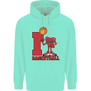 I Love Basketball Childrens Kids Hoodie Peppermint