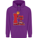 I Love Basketball Childrens Kids Hoodie Purple