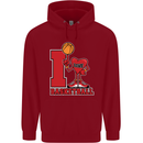 I Love Basketball Childrens Kids Hoodie Red