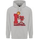 I Love Basketball Childrens Kids Hoodie Sports Grey