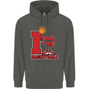 I Love Basketball Childrens Kids Hoodie Storm Grey