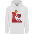 I Love Basketball Childrens Kids Hoodie White