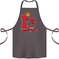 I Love Basketball Cotton Apron 100% Organic Dark Grey