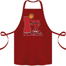 I Love Basketball Cotton Apron 100% Organic Maroon