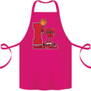 I Love Basketball Cotton Apron 100% Organic Pink