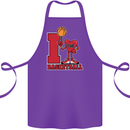 I Love Basketball Cotton Apron 100% Organic Purple