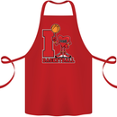 I Love Basketball Cotton Apron 100% Organic Red
