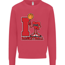 I Love Basketball Kids Sweatshirt Jumper Heliconia