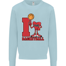 I Love Basketball Kids Sweatshirt Jumper Light Blue