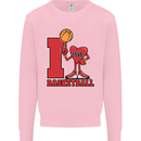 I Love Basketball Kids Sweatshirt Jumper Light Pink