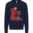 I Love Basketball Kids Sweatshirt Jumper Navy Blue