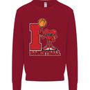 I Love Basketball Kids Sweatshirt Jumper Red
