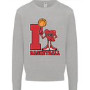 I Love Basketball Kids Sweatshirt Jumper Sports Grey