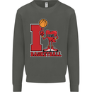 I Love Basketball Kids Sweatshirt Jumper Storm Grey