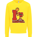 I Love Basketball Kids Sweatshirt Jumper Yellow