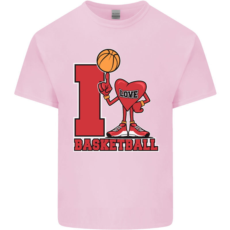 I Love Basketball Kids T-Shirt Childrens Light Pink