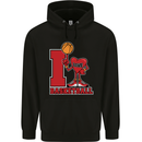 I Love Basketball Mens 80% Cotton Hoodie Black