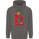 I Love Basketball Mens 80% Cotton Hoodie Charcoal