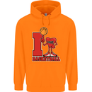 I Love Basketball Mens 80% Cotton Hoodie Orange
