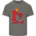 I Love Basketball Mens Cotton T-Shirt Tee Top Charcoal