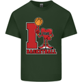 I Love Basketball Mens Cotton T-Shirt Tee Top Forest Green