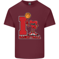 I Love Basketball Mens Cotton T-Shirt Tee Top Maroon