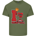 I Love Basketball Mens Cotton T-Shirt Tee Top Military Green