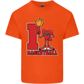 I Love Basketball Mens Cotton T-Shirt Tee Top Orange