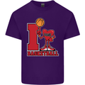 I Love Basketball Mens Cotton T-Shirt Tee Top Purple