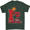 I Love Basketball Mens T-Shirt Cotton Gildan Forest Green