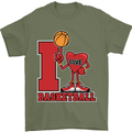 I Love Basketball Mens T-Shirt Cotton Gildan Military Green