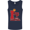 I Love Basketball Mens Vest Tank Top Navy Blue