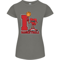I Love Basketball Womens Petite Cut T-Shirt Charcoal