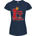 I Love Basketball Womens Petite Cut T-Shirt Navy Blue