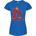 I Love Basketball Womens Petite Cut T-Shirt Royal Blue