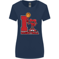 I Love Basketball Womens Wider Cut T-Shirt Navy Blue