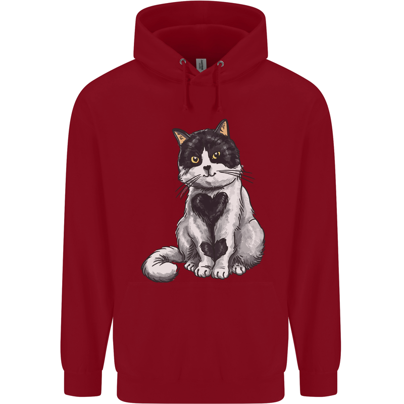 I Love Cats Cute Kitten Childrens Kids Hoodie Red