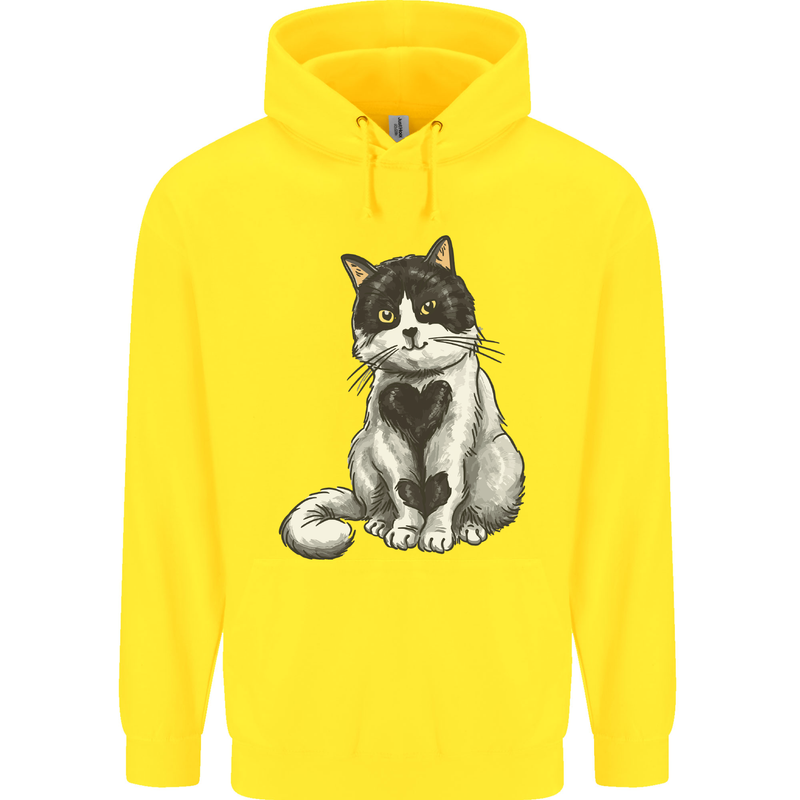 I Love Cats Cute Kitten Childrens Kids Hoodie Yellow