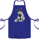 I Love Cats Cute Kitten Cotton Apron 100% Organic Royal Blue