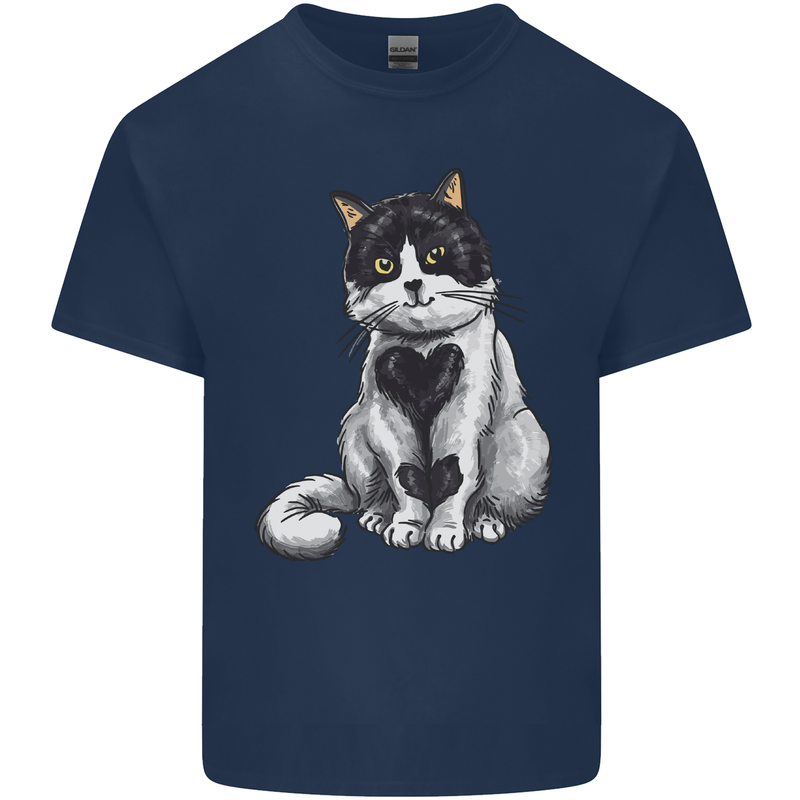 I Love Cats Cute Kitten Kids T-Shirt Childrens Navy Blue
