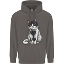 I Love Cats Cute Kitten Mens 80% Cotton Hoodie Charcoal