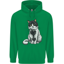I Love Cats Cute Kitten Mens 80% Cotton Hoodie Irish Green