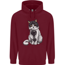 I Love Cats Cute Kitten Mens 80% Cotton Hoodie Maroon