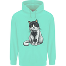 I Love Cats Cute Kitten Mens 80% Cotton Hoodie Peppermint