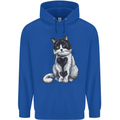 I Love Cats Cute Kitten Mens 80% Cotton Hoodie Royal Blue