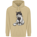I Love Cats Cute Kitten Mens 80% Cotton Hoodie Sand