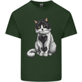 I Love Cats Cute Kitten Mens Cotton T-Shirt Tee Top Forest Green