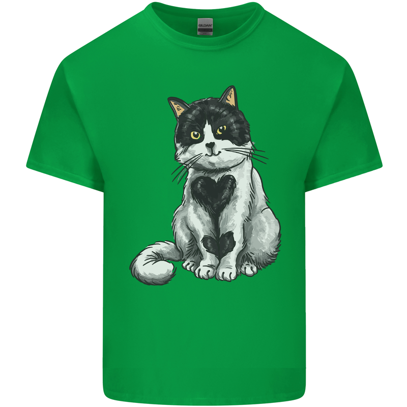 I Love Cats Cute Kitten Mens Cotton T-Shirt Tee Top Irish Green